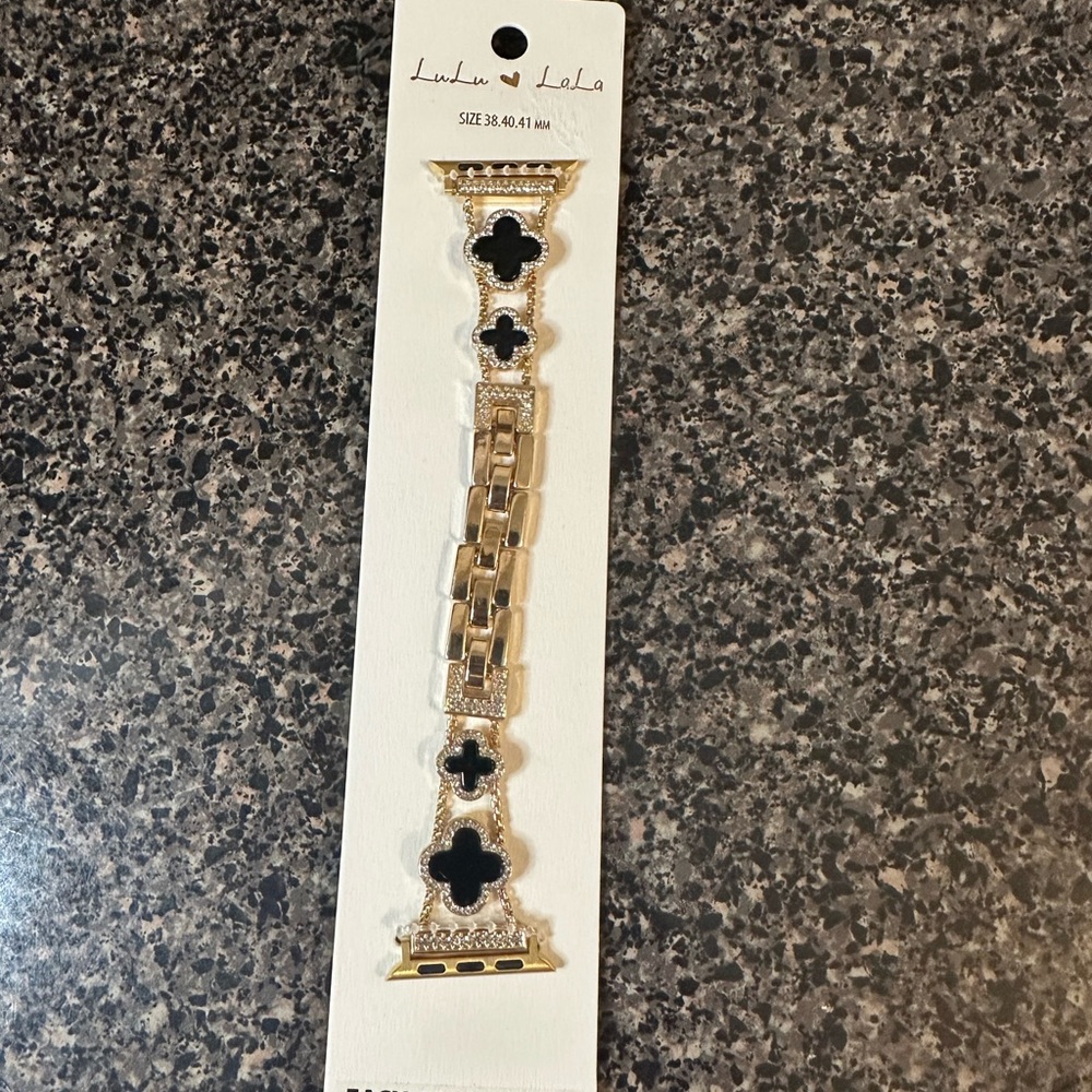 NWT Lulu & Lala Gold & Black Watch Band